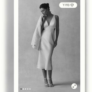 Nwt Anthropologie Sachin & Babi Sierra V-Neck Cutout Satin White Midi Dress